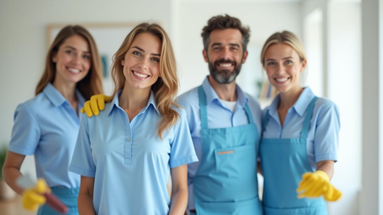 S H Wiz Cleaning team smiling and ready to serve Derby